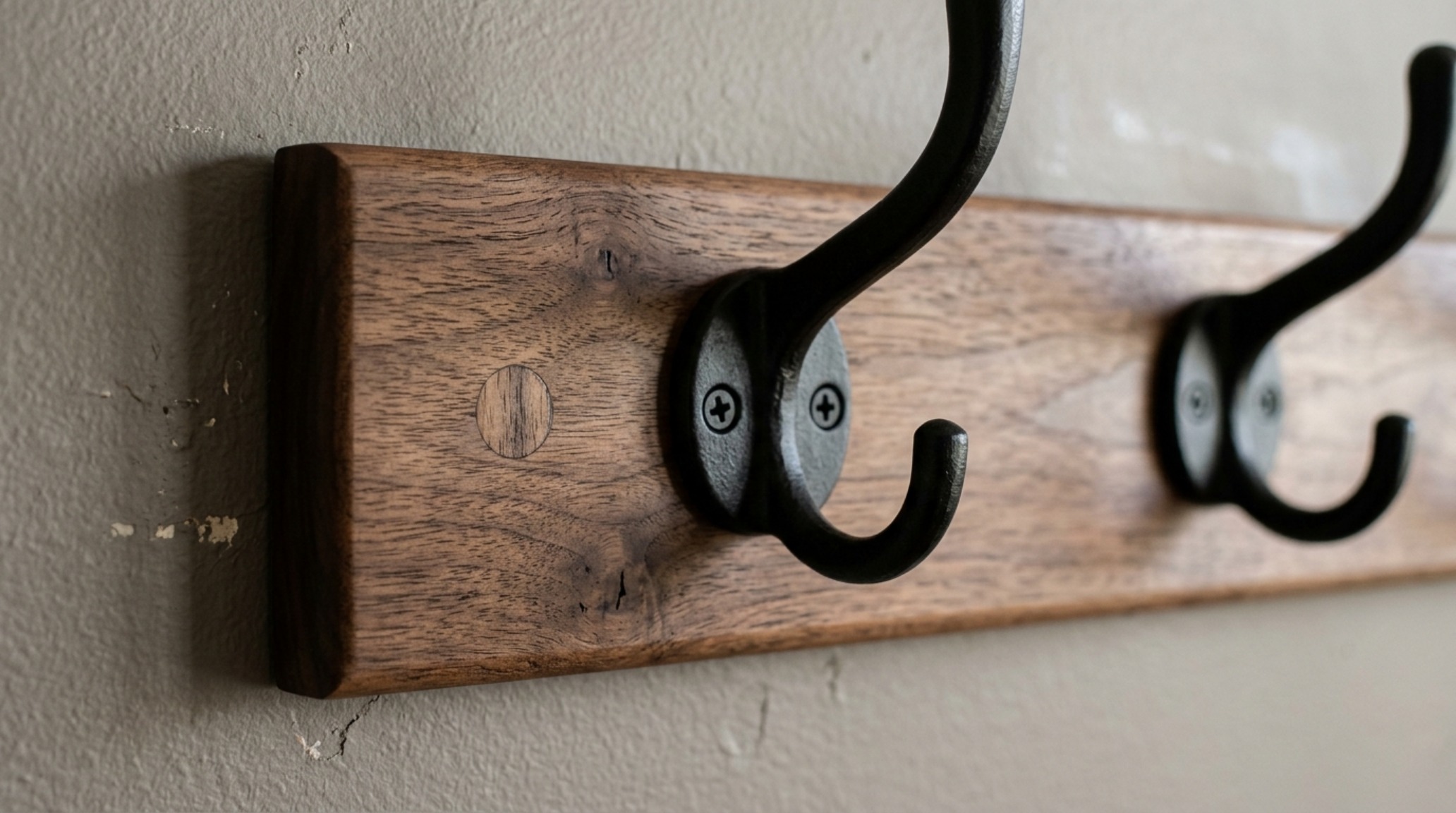 Heavy duty wall coat rack dimensions highlighting the 3/4-inch thick backing board and industrial-grade steel hooks. Heavy duty wall coat rack dimensions highlighting the 3/4-inch thick backing board and industrial-grade steel hooks.