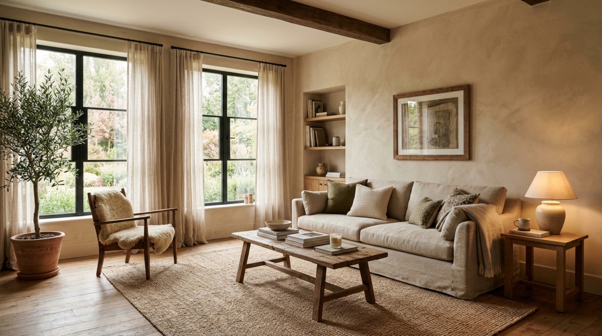 A sophisticated living room featuring neutral paint colors designer favorites decor ideas like warm limewash walls and a cream linen sofa under 2700K ambient lighting. A sophisticated living room featuring neutral paint colors designer favorites decor ideas like warm limewash walls and a cream linen sofa under 2700K ambient lighting.