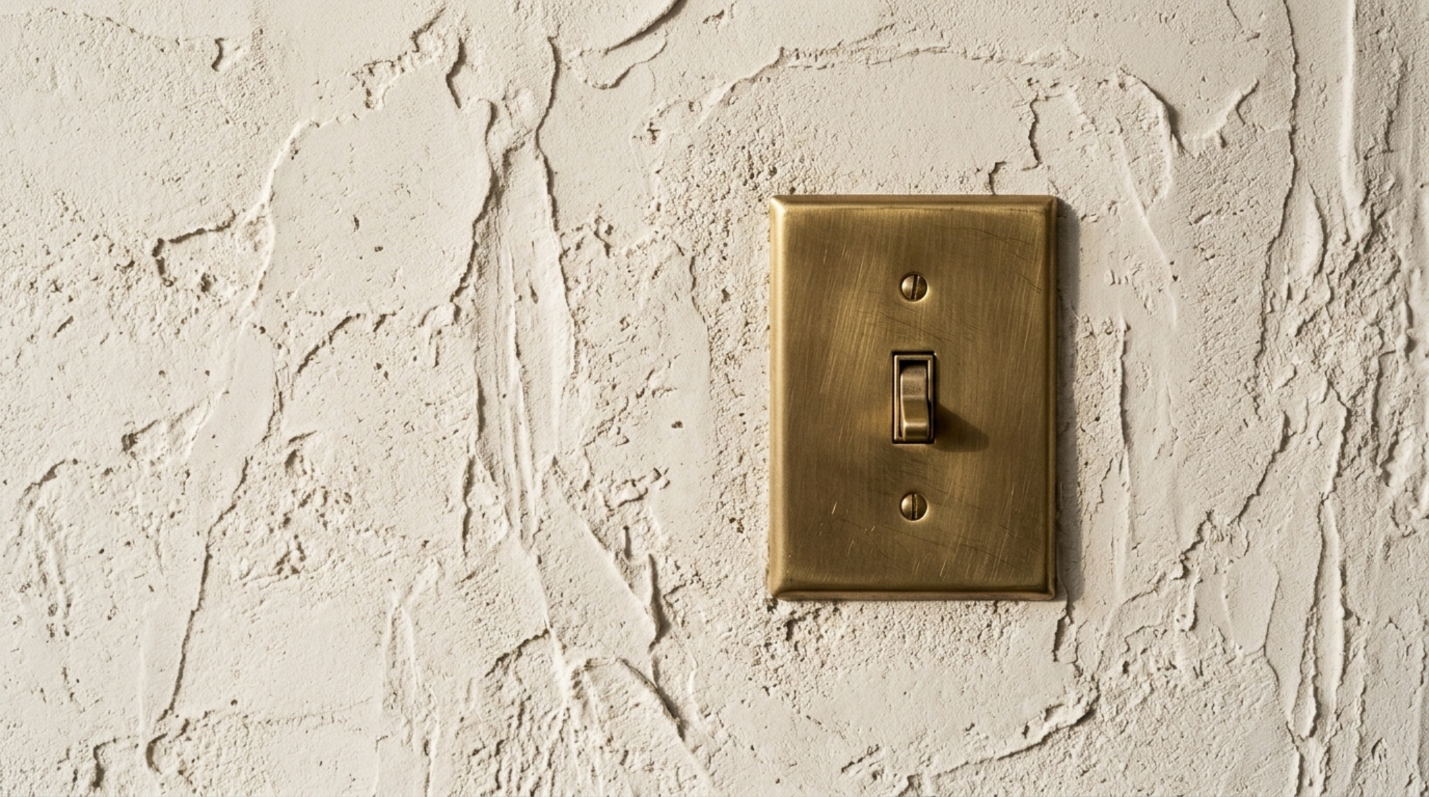 Close-up of a designer approved greige tone on a wall with brushed brass hardware and a hand-applied plaster texture in soft morning light. Close-up of a designer approved greige tone on a wall with brushed brass hardware and a hand-applied plaster texture in soft morning light.