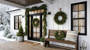 The Portal Of Proportion: Architectural Front Door Christmas Decorating Ideas For Formal Entrances – Visual 6