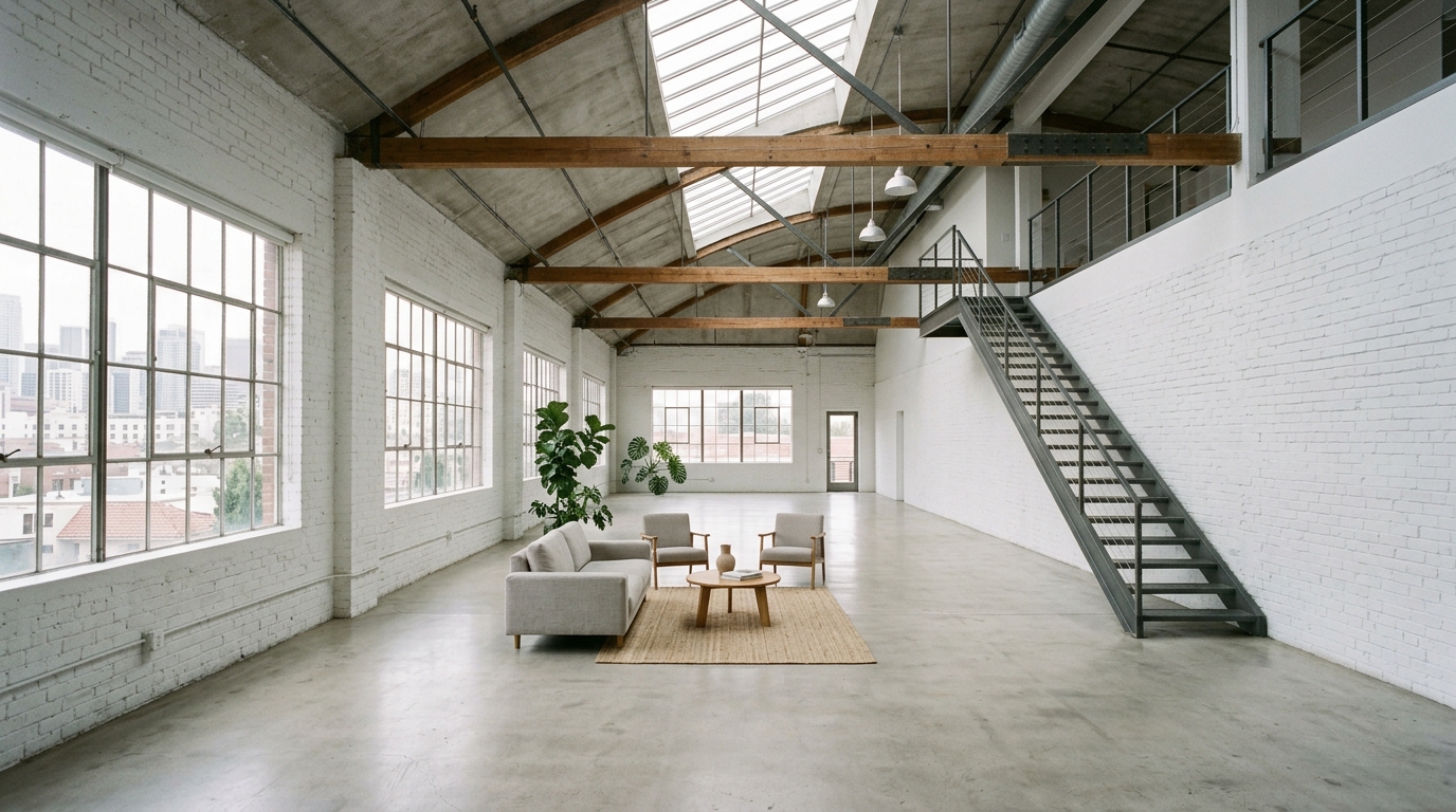 Natural wood textures in a minimalist home, promoting biophilic psychological benefits. Natural wood textures in a minimalist home, promoting biophilic psychological benefits.