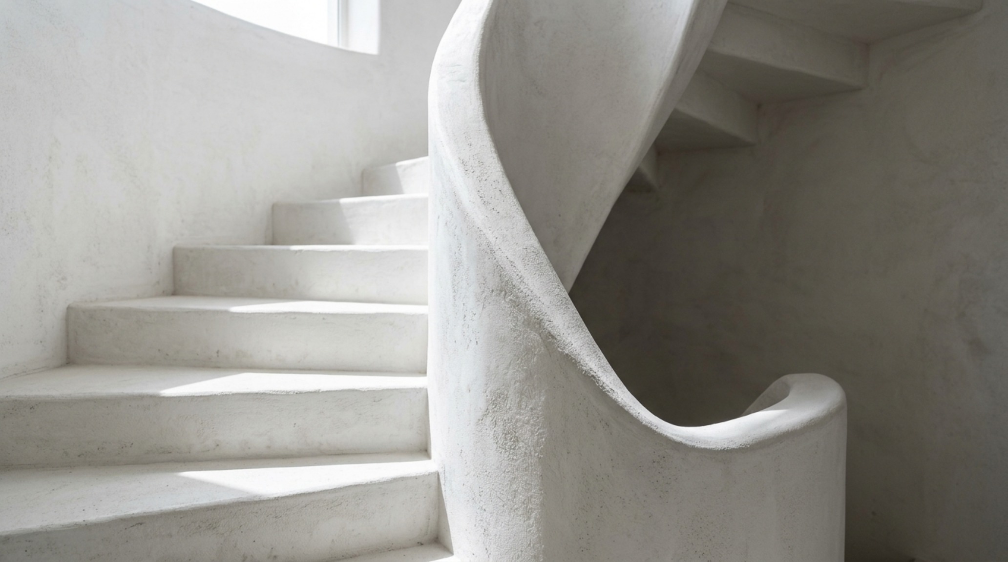 white lime plaster textures on a curved fireplace wall highlighting the organic shadows cast by the afternoon sun. white lime plaster textures on a curved fireplace wall highlighting the organic shadows cast by the afternoon sun.