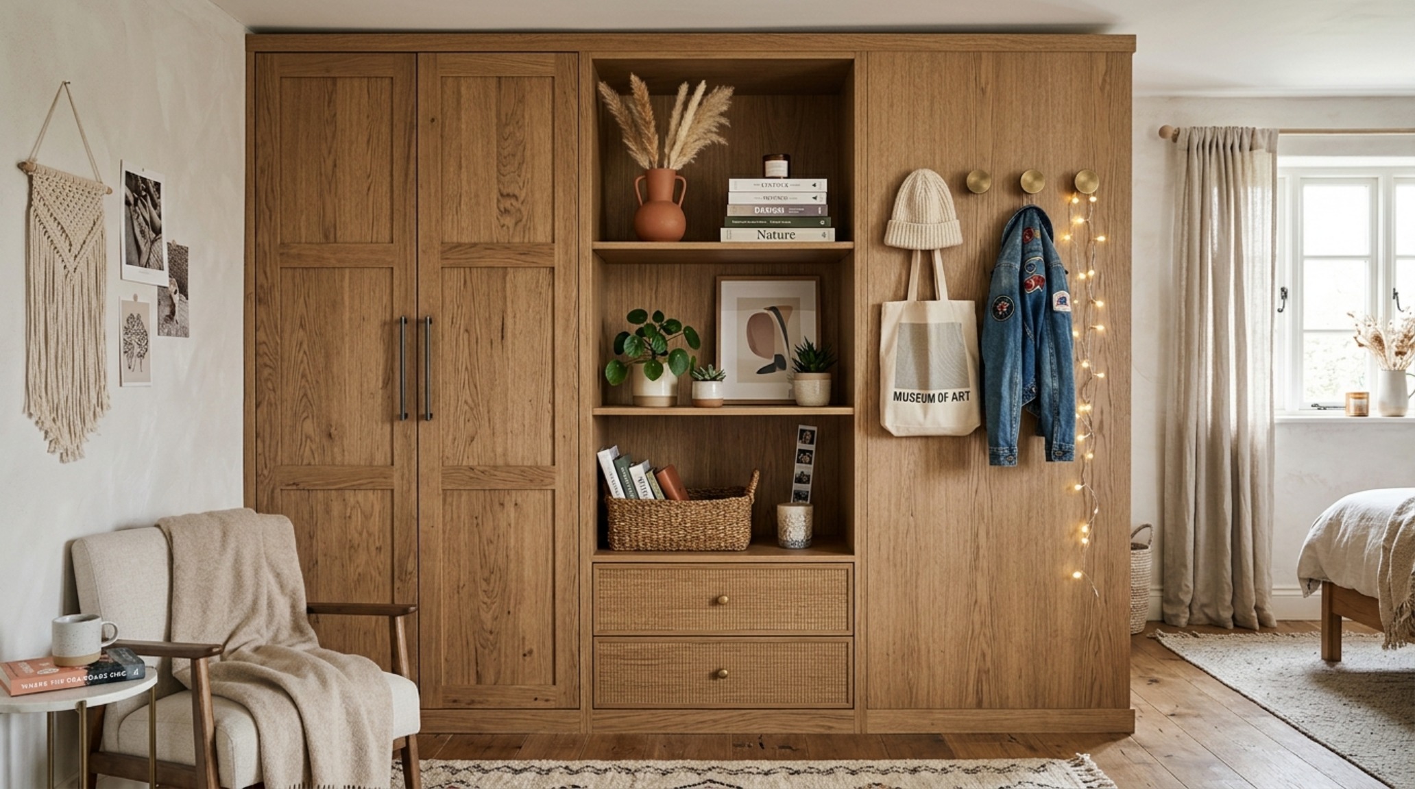 teen room organization systems built into a custom wardrobe with open shelving for artifacts and integrated brass hanging pegs. teen room organization systems built into a custom wardrobe with open shelving for artifacts and integrated brass hanging pegs.