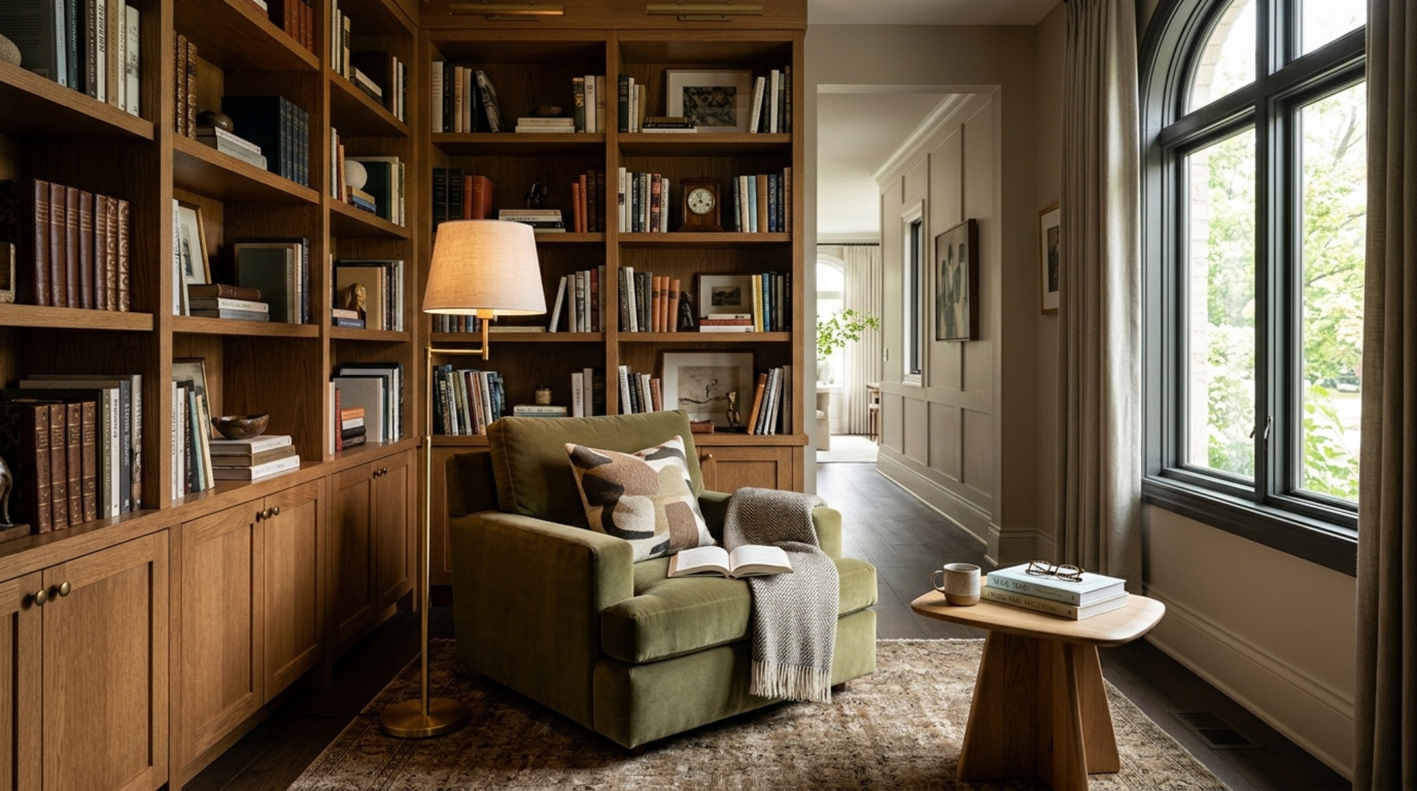luxury home interior trends 2024 minimalist home library with floor-to-ceiling oak shelving, 18-inch reach coffee table, and soft velvet upholstery luxury home interior trends 2024 minimalist home library with floor-to-ceiling oak shelving, 18-inch reach coffee table, and soft velvet upholstery