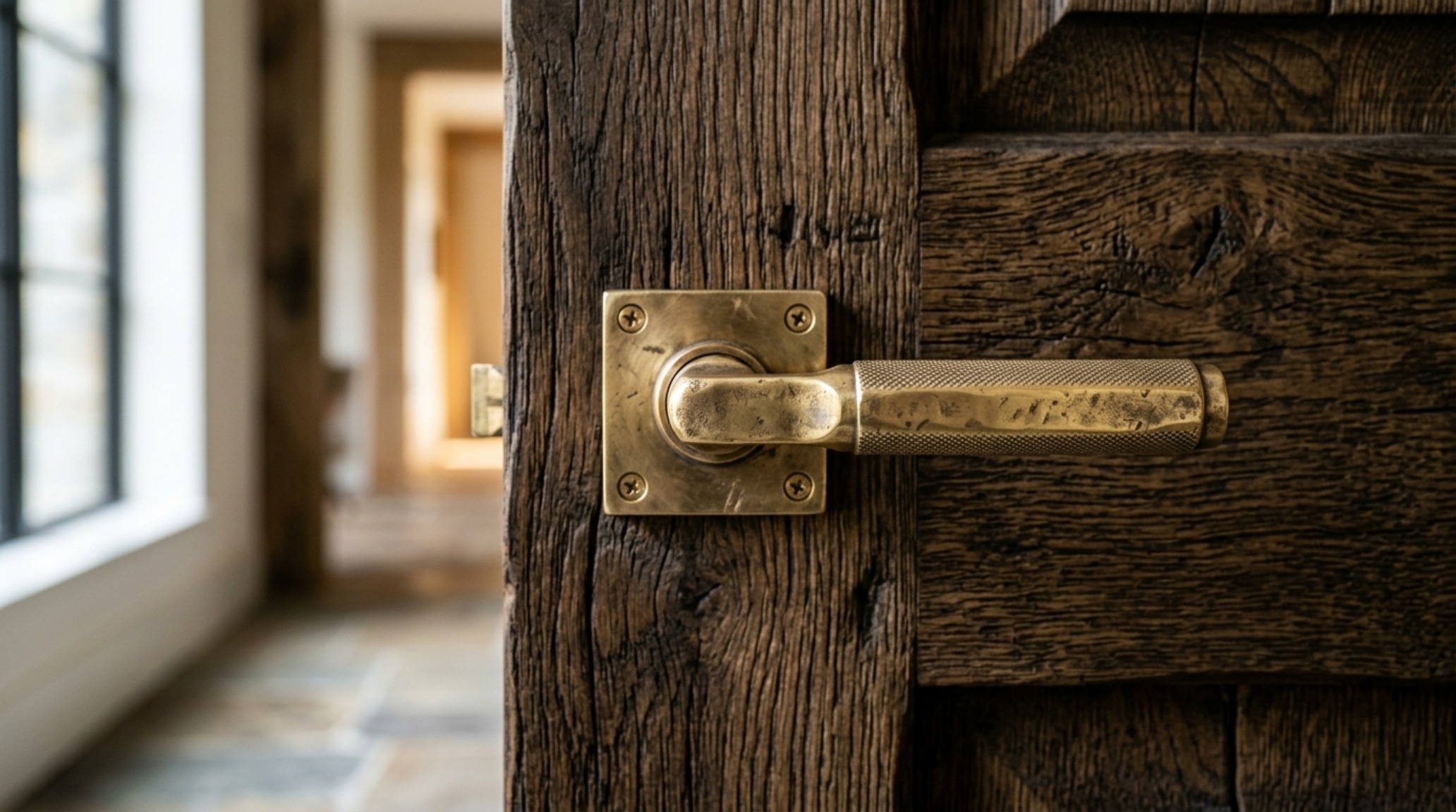 premium residential material palettes detail of a solid brass door handle on a rift-sawn oak door with precise 1/8-inch reveals and shadow gap trim premium residential material palettes detail of a solid brass door handle on a rift-sawn oak door with precise 1/8-inch reveals and shadow gap trim