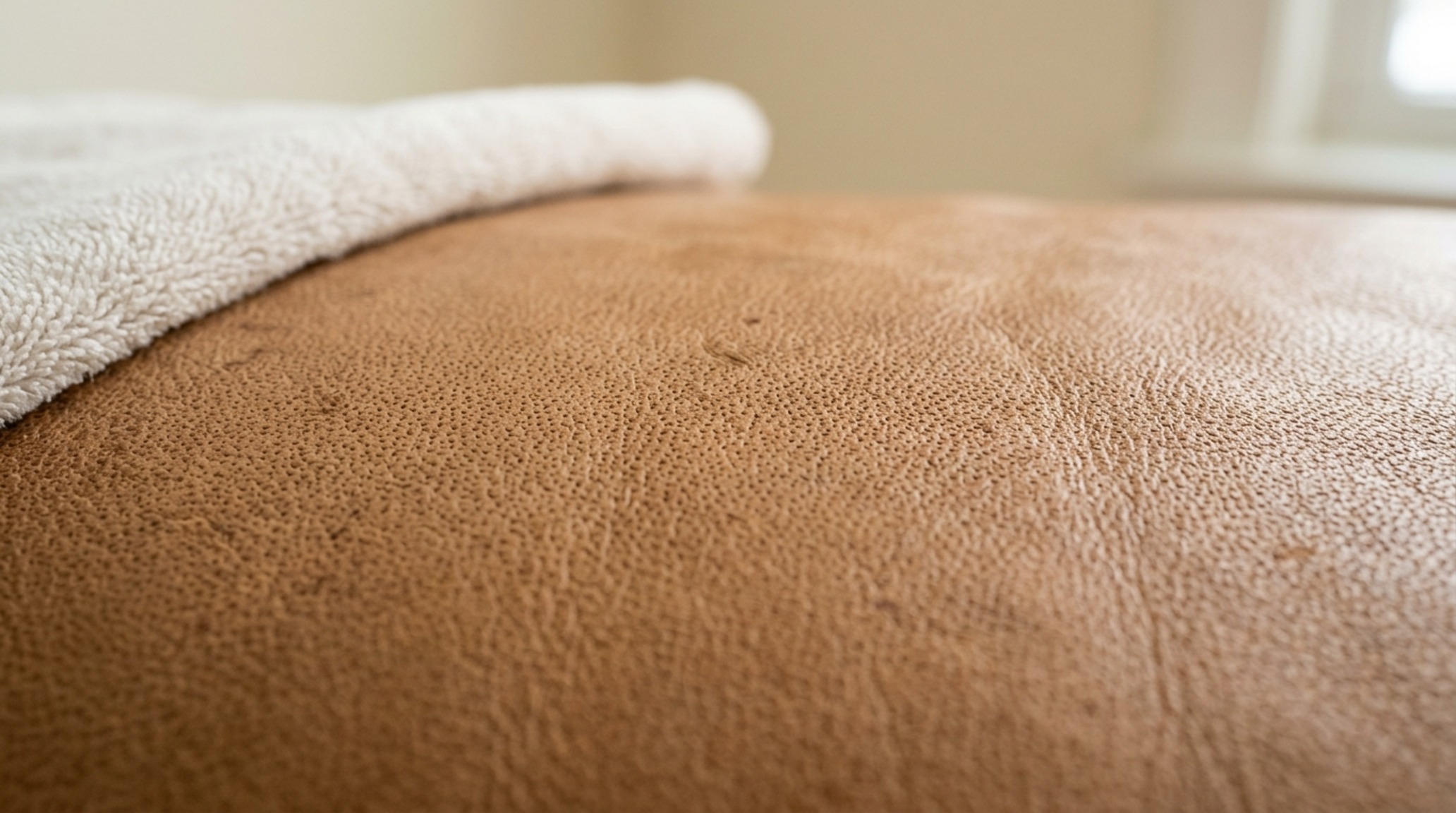 how to clean aniline leather using a soft microfiber cloth on a high-grain leather surface with natural light highlighting the porous texture. how to clean aniline leather using a soft microfiber cloth on a high-grain leather surface with natural light highlighting the porous texture.