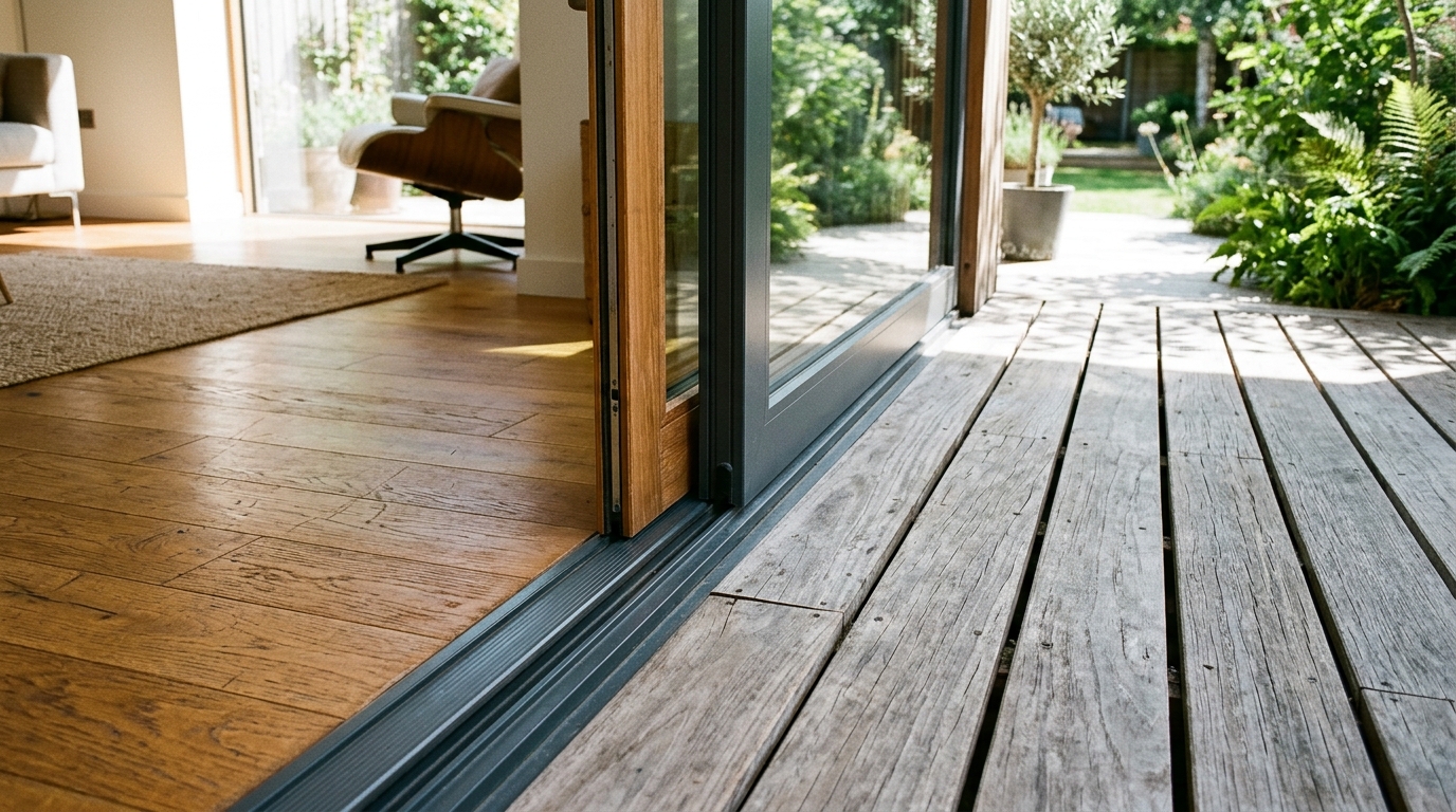 Modern small apartment balcony ideas ideas showcasing a seamless transition from indoor hardwood to outdoor teak deck tiles. Modern small apartment balcony ideas ideas showcasing a seamless transition from indoor hardwood to outdoor teak deck tiles.