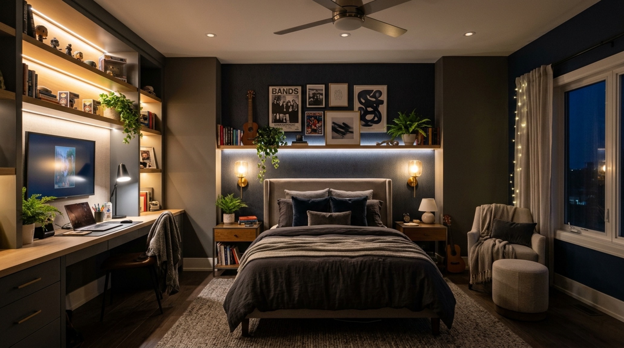 bedroom designs for teenagers lighting guide demonstrating the use of architectural coves and dimmable smart lighting for mood transitions.
