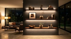 The Tactile Aesthetic Of Built In Bookshelves For Your Home: Materials, Moods & Lighting Kelvin – Visual 3