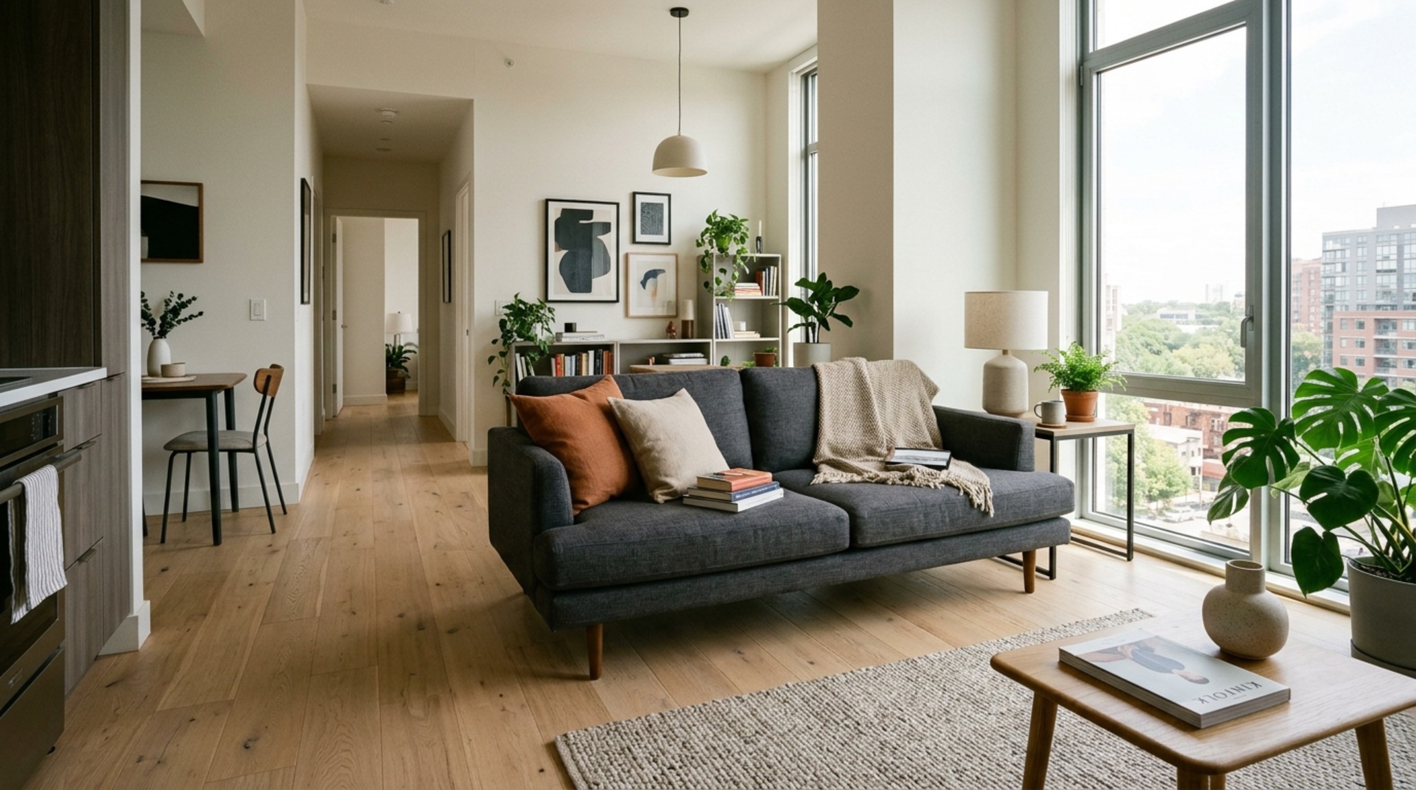 modern decorating ideas for a small apartment ideas featuring a low-profile sofa on tapered legs and a 36-inch clear walkway for optimal flow modern decorating ideas for a small apartment ideas featuring a low-profile sofa on tapered legs and a 36-inch clear walkway for optimal flow