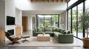 The Tactile Aesthetic Of Green Couch Living Room Design: Materials, Moods & Lighting Kelvin – Visual 4
