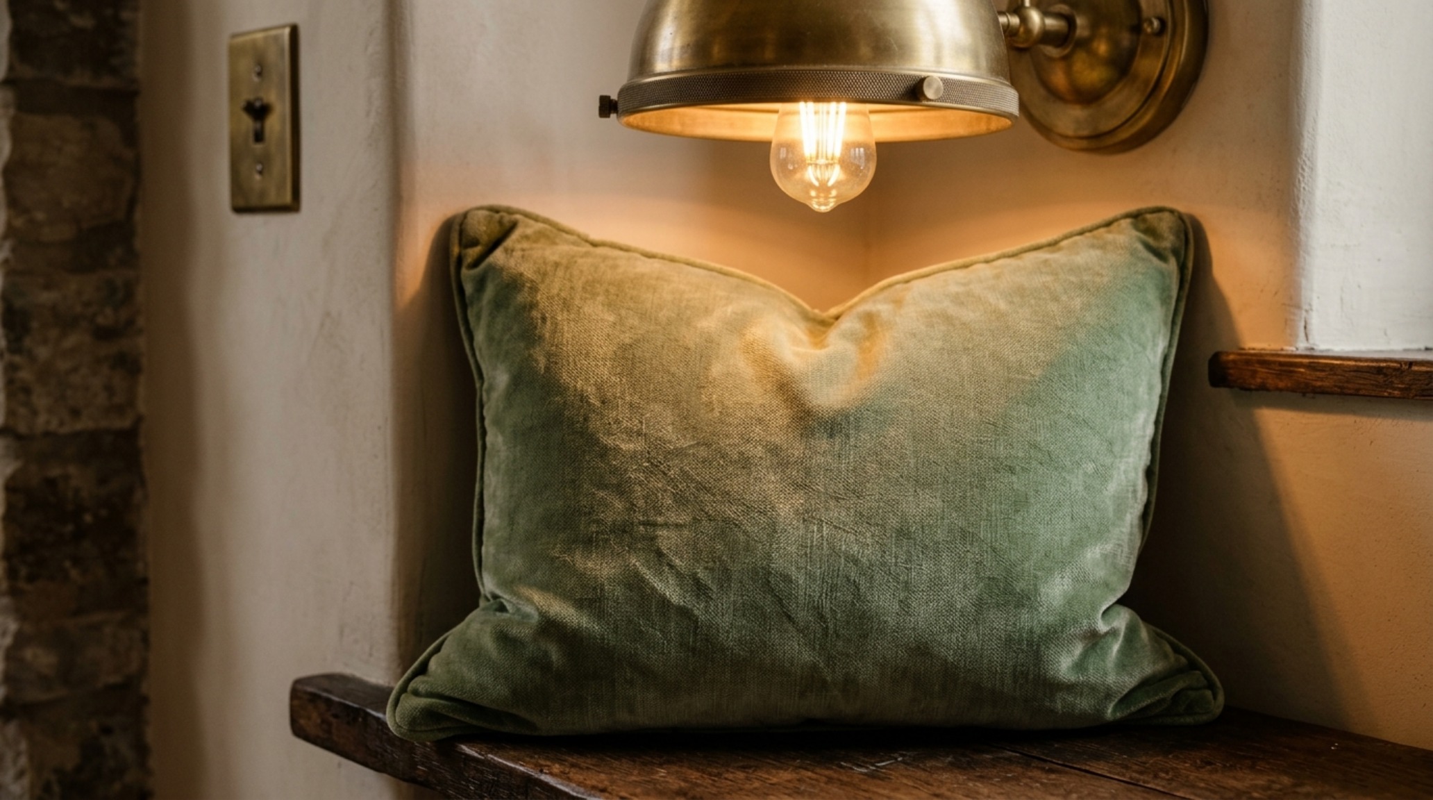 Detail shot of a fluted oak sideboard and a sage green velvet sofa, emphasizing the tactile contrast between wood grain and textile pile. Detail shot of a fluted oak sideboard and a sage green velvet sofa, emphasizing the tactile contrast between wood grain and textile pile.