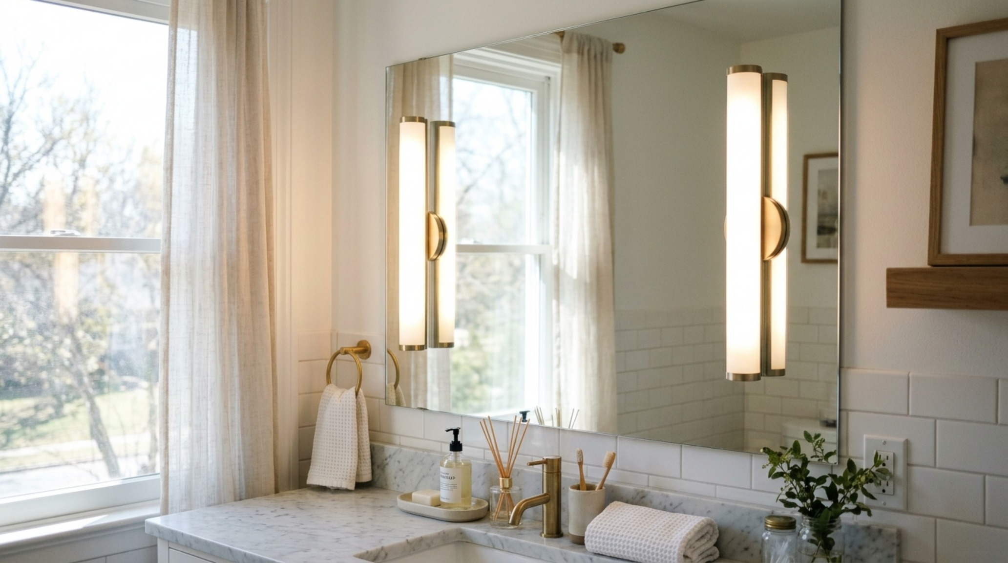 ideas for small bathrooms lighting guide showing how 3000K task lighting around a mirror provides high CRI clarity for morning rituals. ideas for small bathrooms lighting guide showing how 3000K task lighting around a mirror provides high CRI clarity for morning rituals.