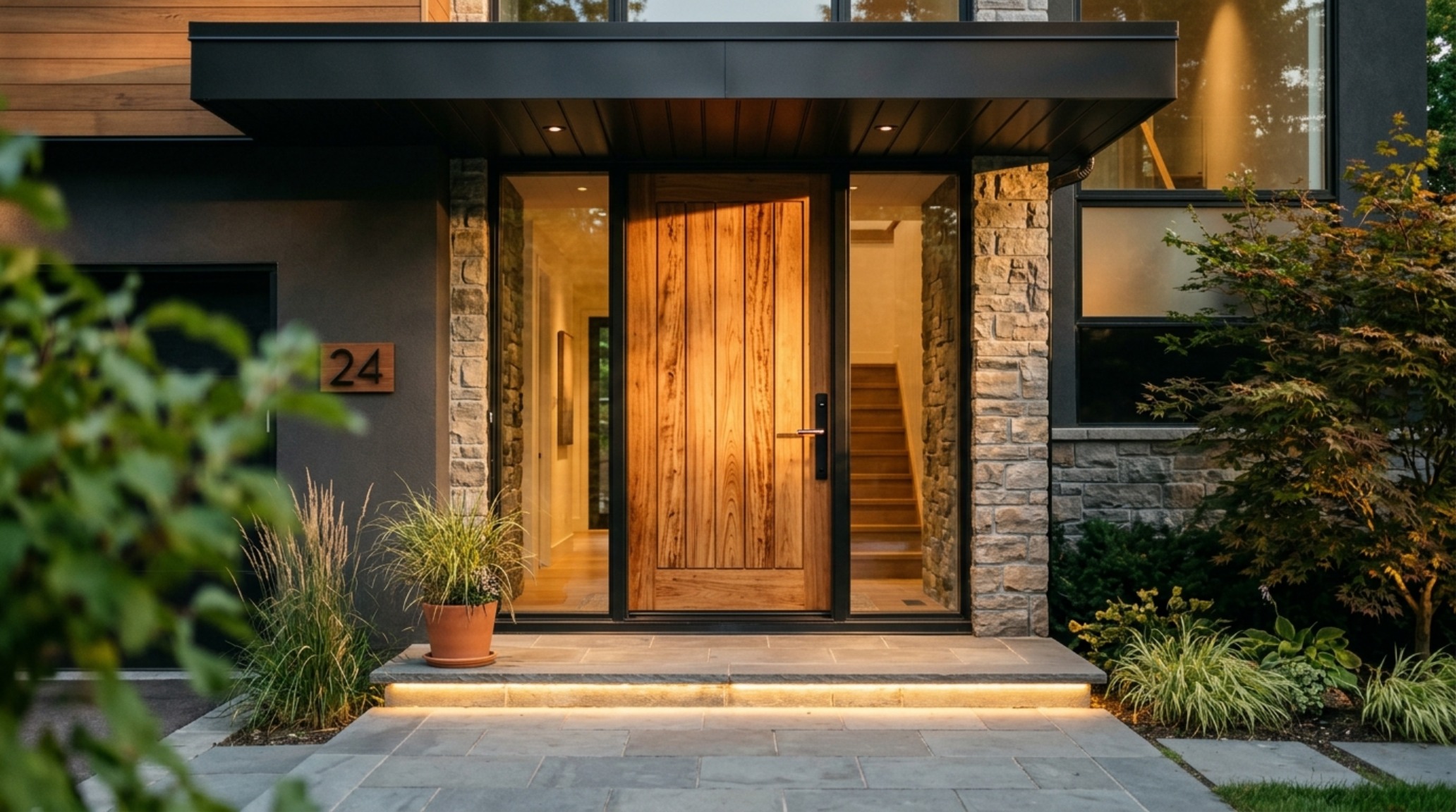 ideas for front doors lighting guide showing soft wall-grazing sconces illuminating a vertical grain cedar entryway ideas for front doors lighting guide showing soft wall-grazing sconces illuminating a vertical grain cedar entryway