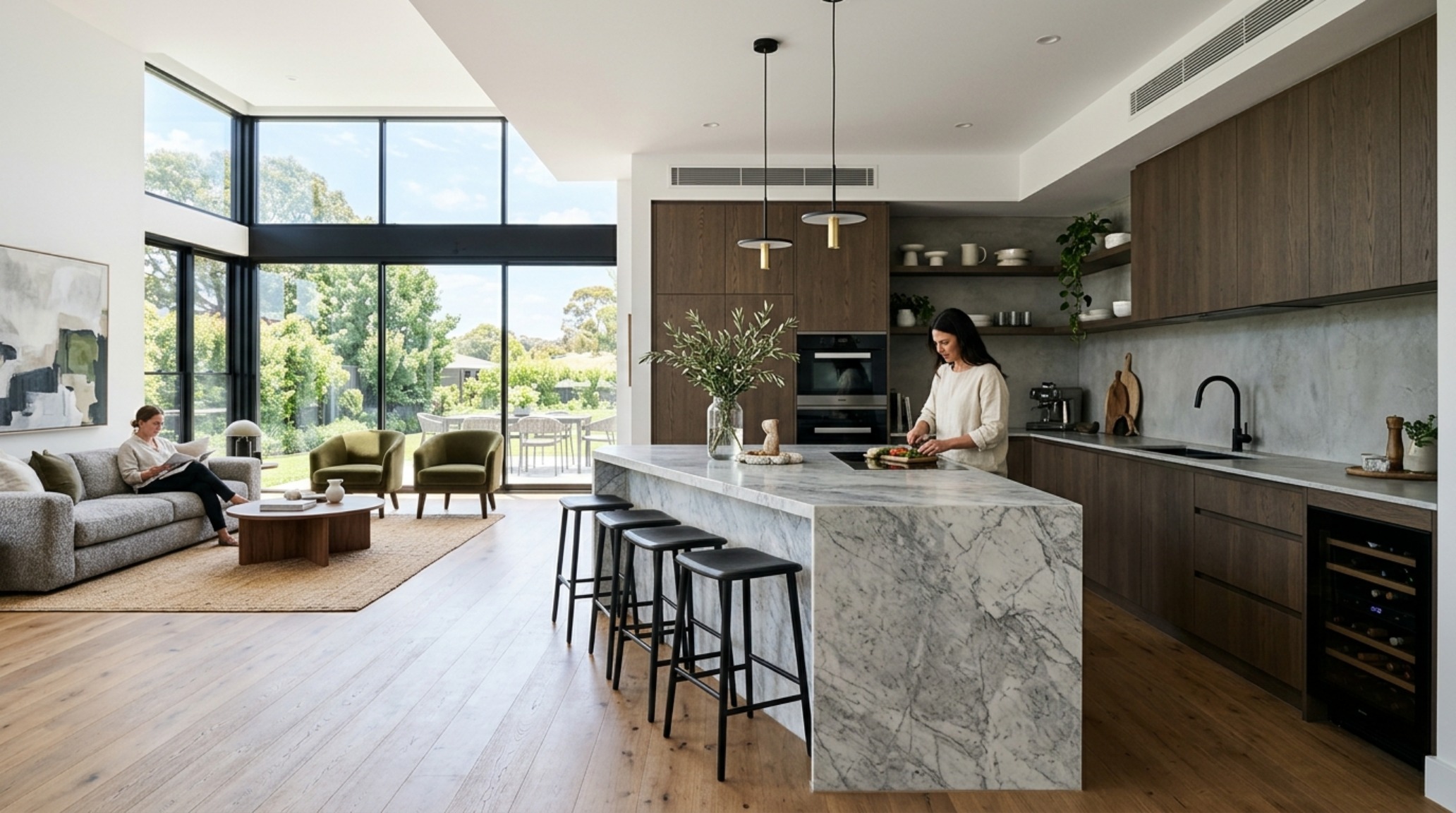 modern l shaped kitchen floor plans ideas featuring a cantilevered stone island that creates a sense of weightlessness in an open-plan room. modern l shaped kitchen floor plans ideas featuring a cantilevered stone island that creates a sense of weightlessness in an open-plan room.