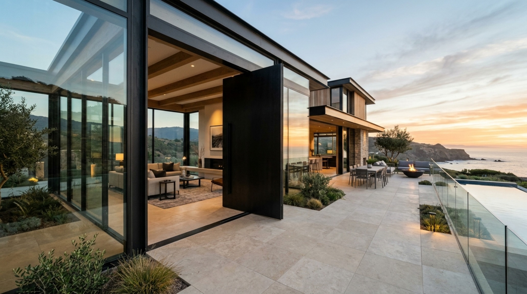 modern million dollar home designs ideas featuring a grand pivot door entrance with floor-to-ceiling glass and seamless limestone flooring modern million dollar home designs ideas featuring a grand pivot door entrance with floor-to-ceiling glass and seamless limestone flooring