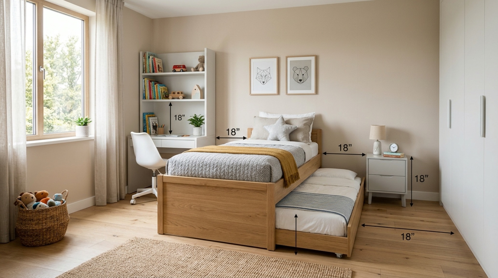 small space modern bedroom furniture for kids optimized with a trundle bed and slimline nightstands for shared sibling spaces. small space modern bedroom furniture for kids optimized with a trundle bed and slimline nightstands for shared sibling spaces.