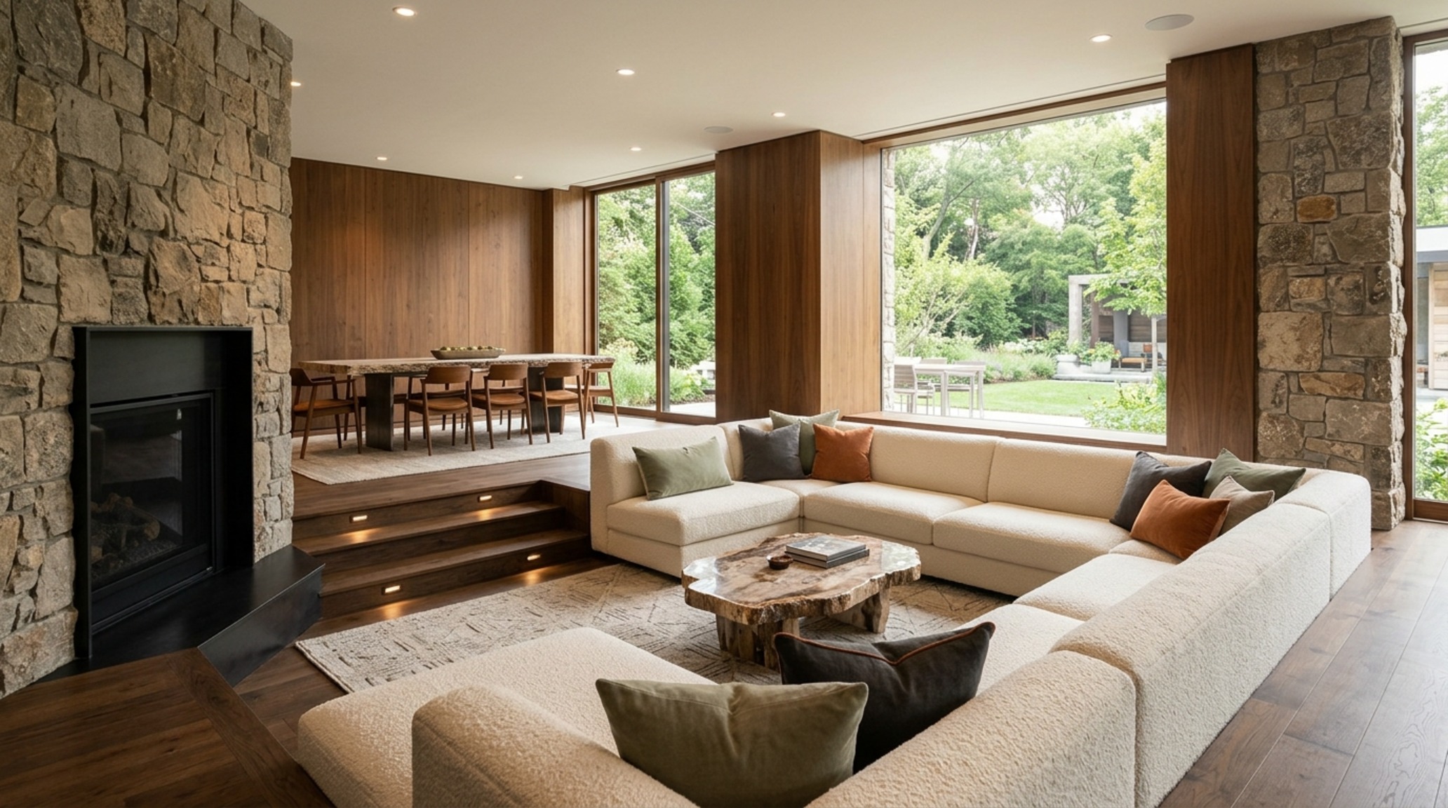 modern open floor plan homes ideas with a sunken living area used to define spatial boundaries without physical walls modern open floor plan homes ideas with a sunken living area used to define spatial boundaries without physical walls