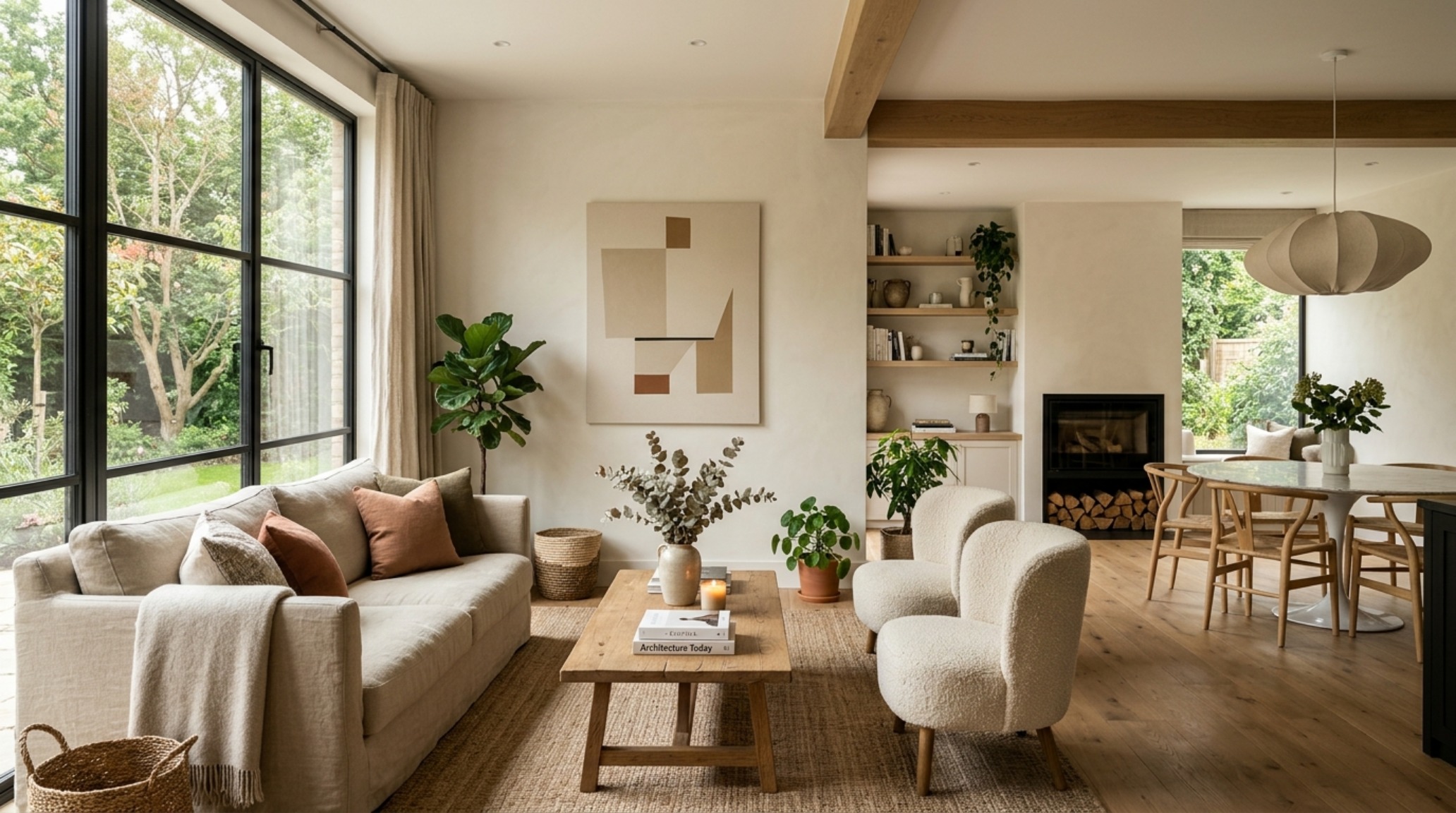 High-end interior design visual depicting table decorations for christmas
