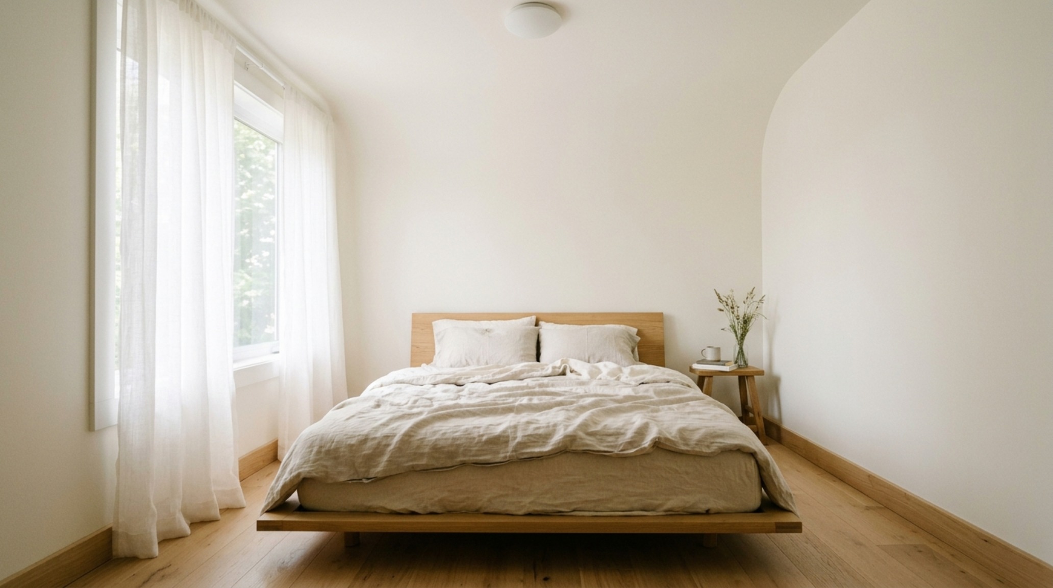 small space teenage girl paint bedroom ideas with a ceiling-to-floor paint application in a soft luminous gray to open sightlines