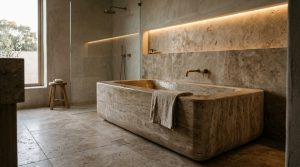 The Tactile Spa: Curating Raw Textures And 2700K Lighting For Immersive Bathing – Visual 2