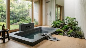 The Tactile Spa: Curating Raw Textures And 2700K Lighting For Immersive Bathing – Visual 4