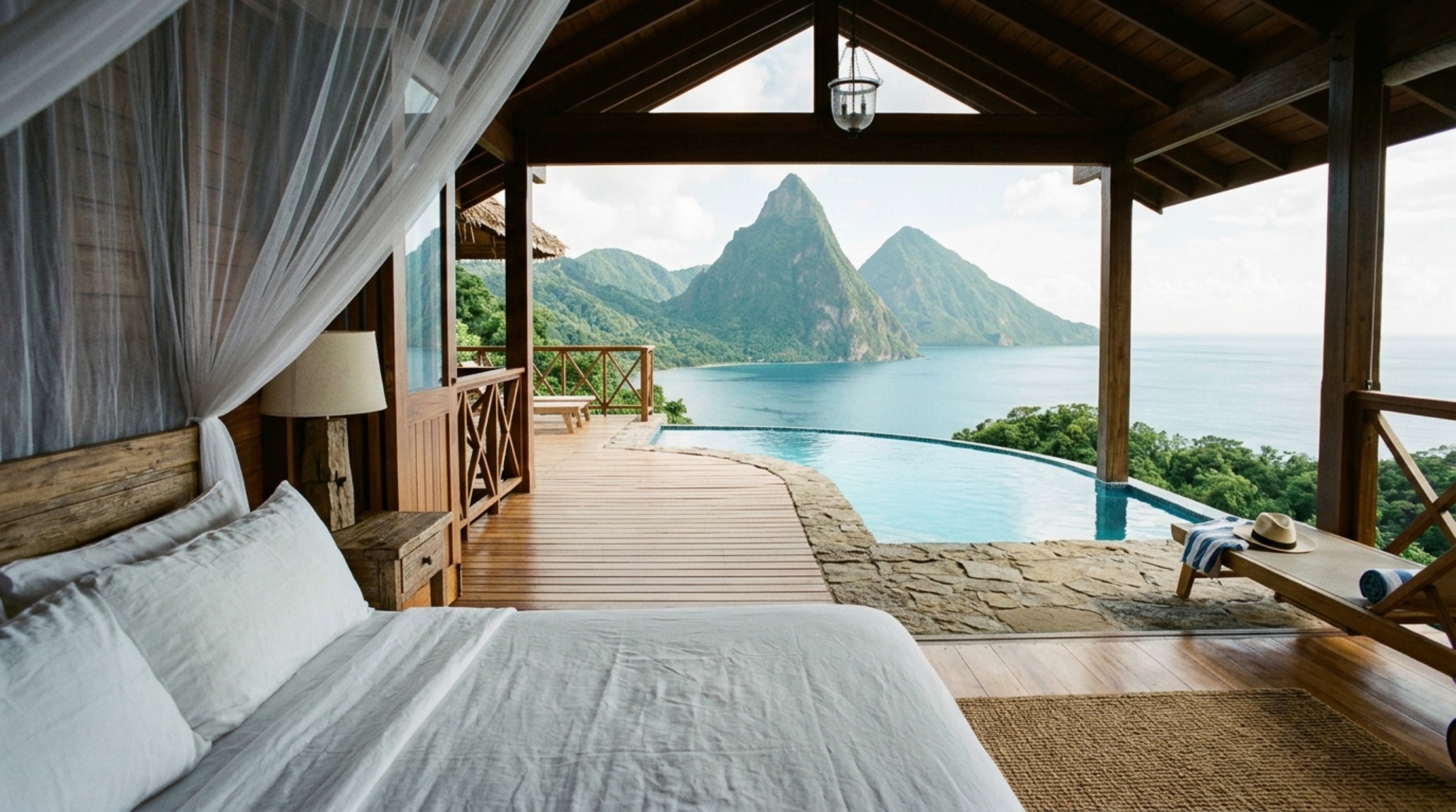 ladera resort suites bed-to-pool transition featuring a 36-inch primary circulation path and rough-hewn timber textures ladera resort suites bed-to-pool transition featuring a 36-inch primary circulation path and rough-hewn timber textures