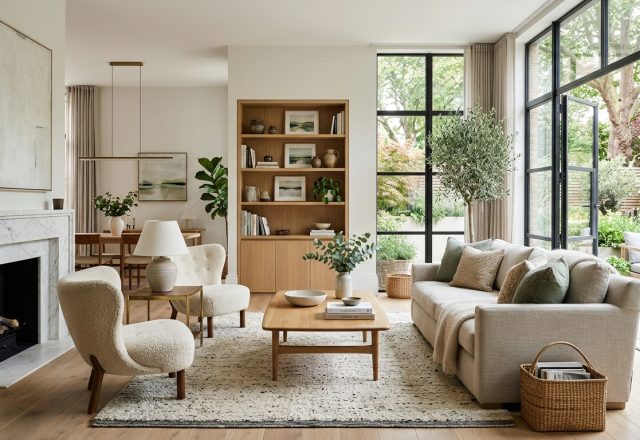High-end interior design visual depicting small apartment balcony ideas
