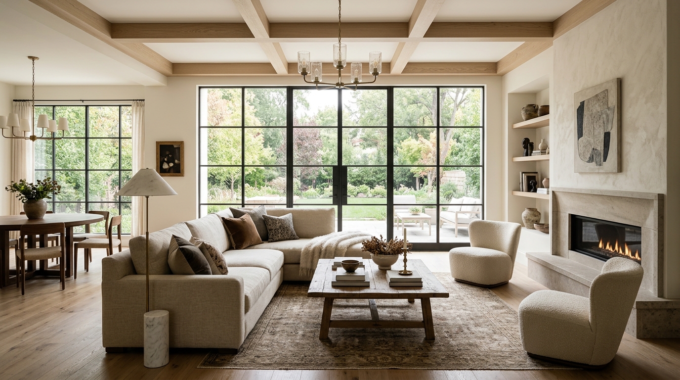 High-end interior design visual depicting small apartment balcony ideas