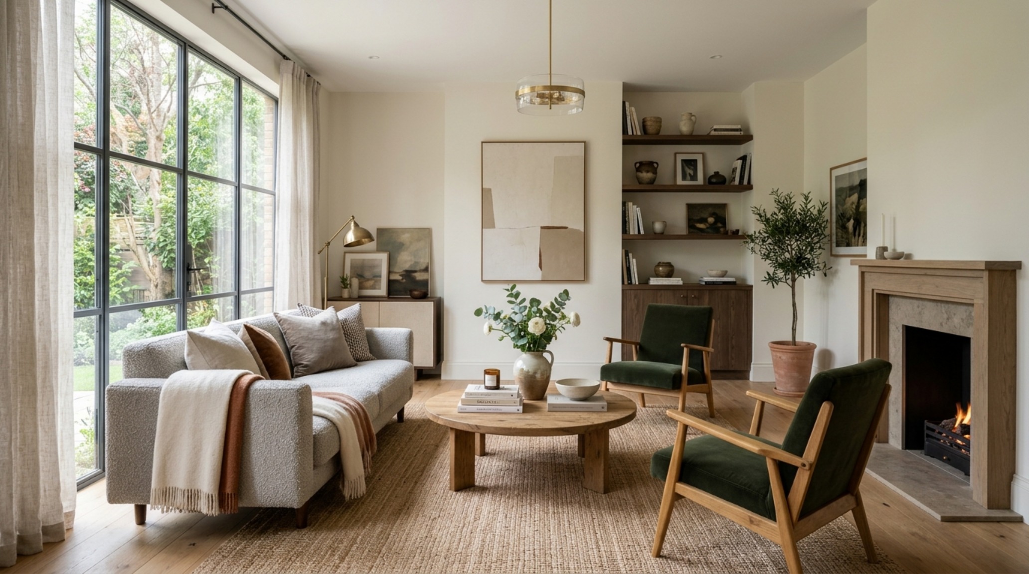 High-end interior design visual depicting mid century lights collection decor ideas