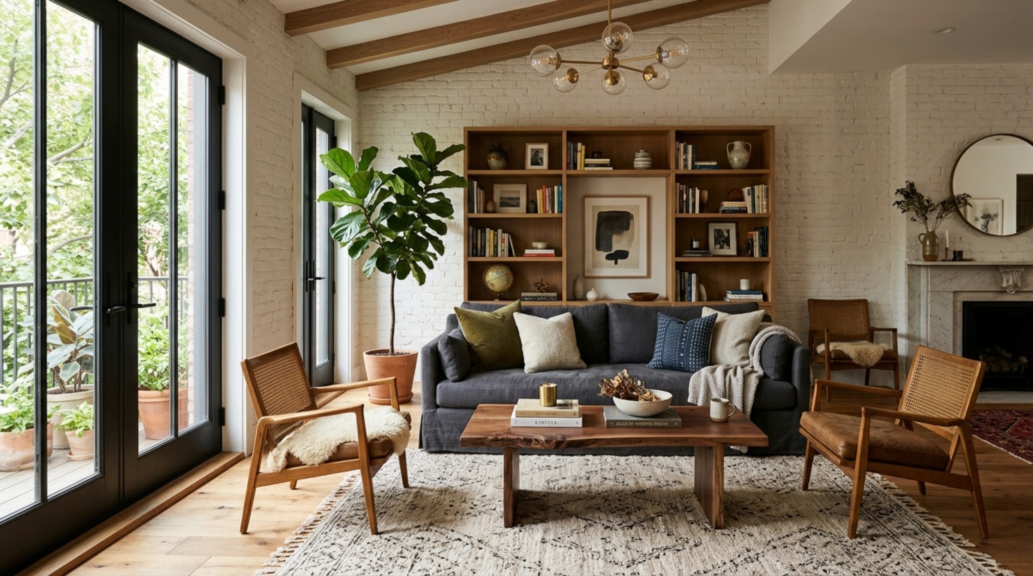 High-end interior design visual depicting mid century lights collection decor ideas