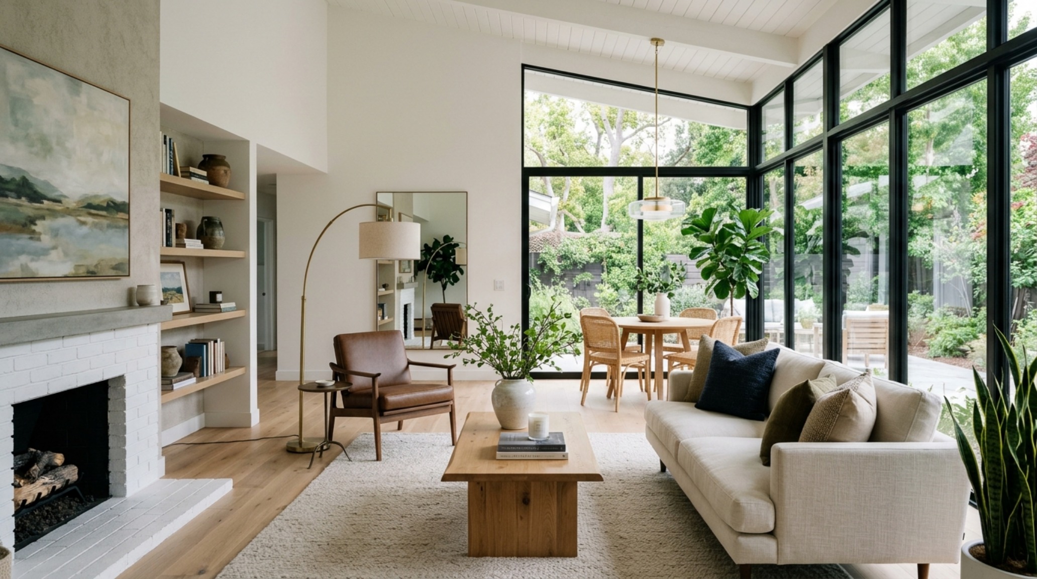 High-end interior design visual depicting mid century lights collection decor ideas