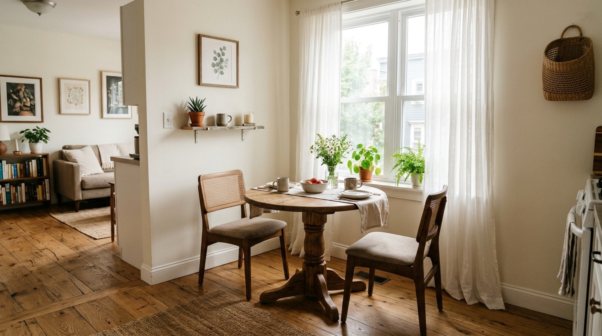 small space virtual house planner with wide-plank European oak flooring and a 30-inch dining nook clearance