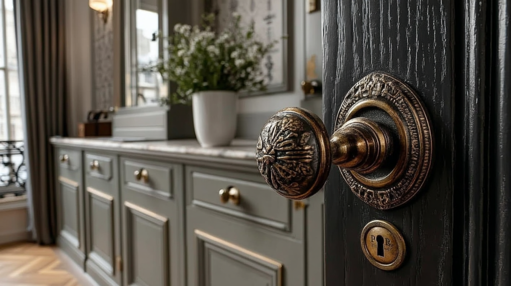 Antique Brass Door Hardware Elevating Traditional Interiors