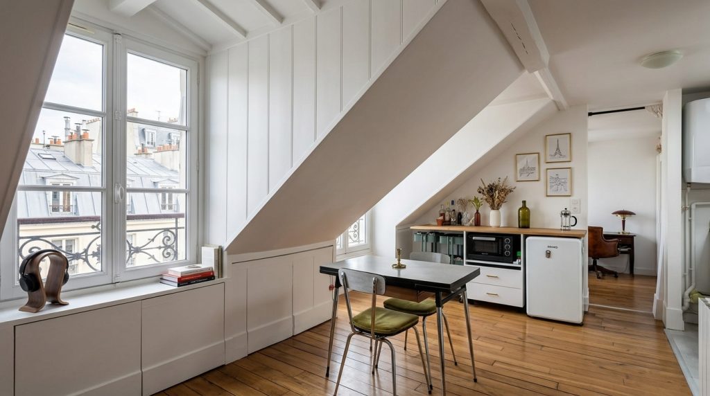 Attic Apartment Interior Clever Design For Slanted Ceilings