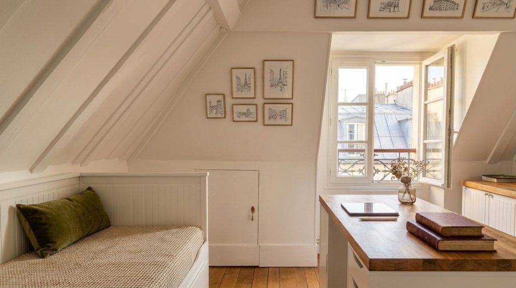 Attic Bedroom Office Combo Ideas For Small Slanted Spaces