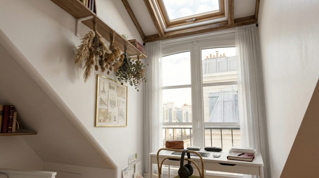 Attic Home Office Ideas Design A Bright Sloped Ceiling Workspace