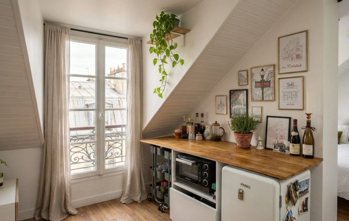 attic kitchenette design