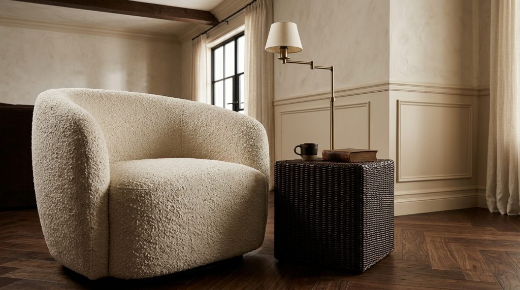 Boucle Swivel Chair Ideas For A Cozy Modern Living Room