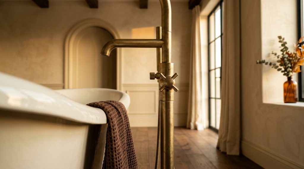 Choosing A Freestanding Brass Bathtub Faucet For Warm Interiors