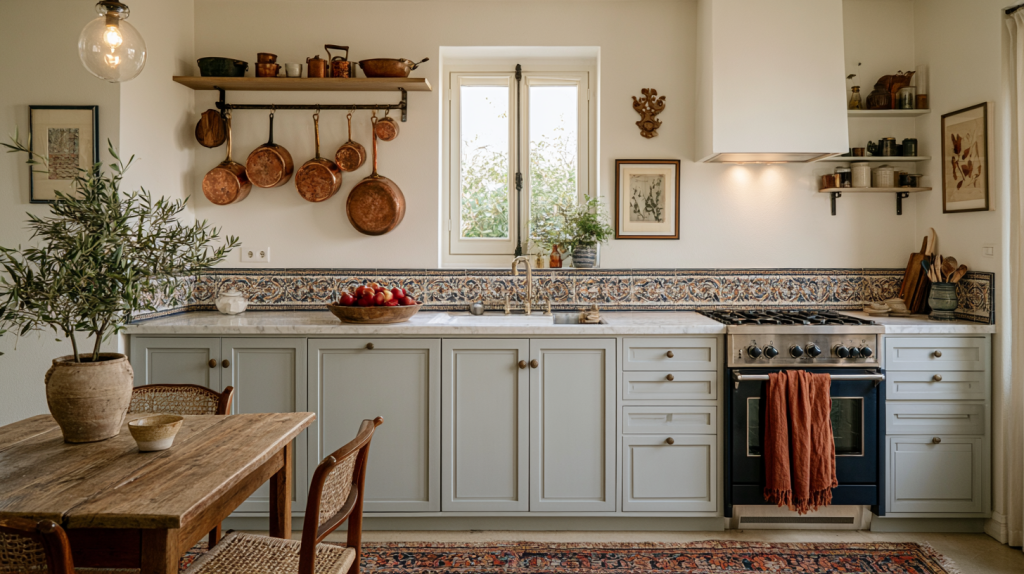 Copper Cookware Kitchen Storage Ideas For Country Homes