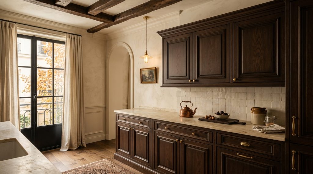 Dark Wood Kitchen Cabinets Timeless Appeal Real Upkeep