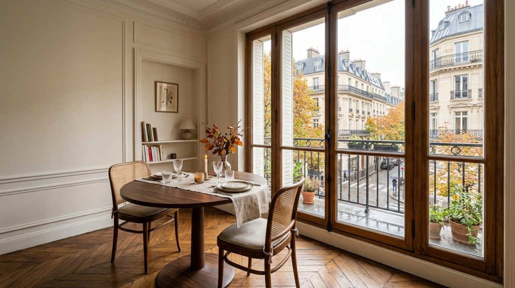Designing A Cozy French Apartment Dining Nook