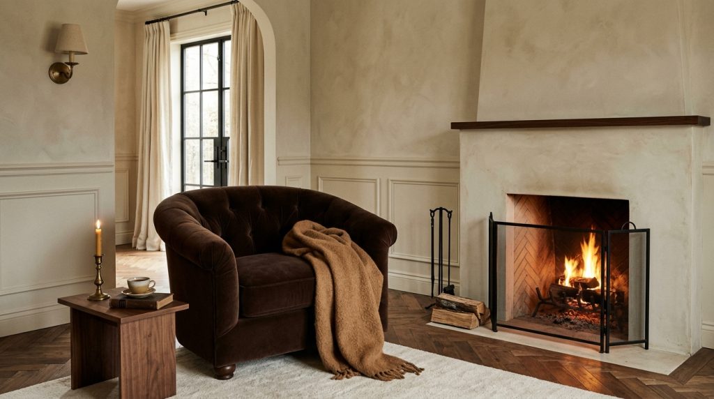 Designing A Warm Neutral Fireplace Living Room With Depth
