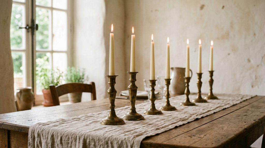 Dining Room Table Centerpieces Timeless Brass Candle Ideas
