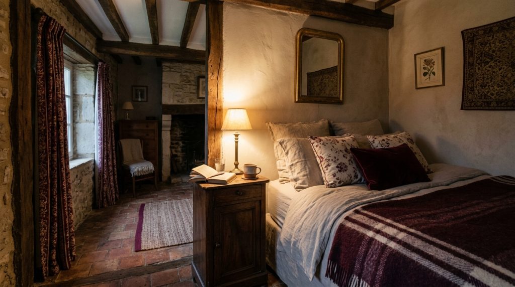 English Cottage Bedroom Historic Charm Cozy Textures