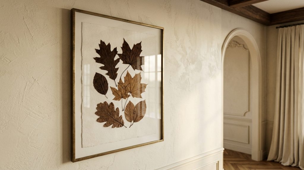 Framed Pressed Leaf Art Ideas For Neutral Interiors