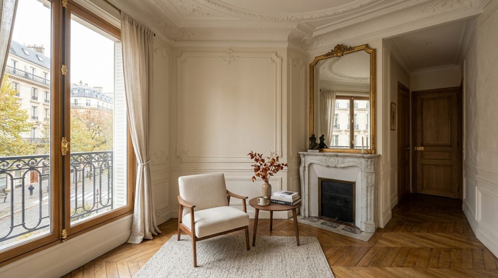 French Apartment Fireplace Mantel Styling Haussmann Details