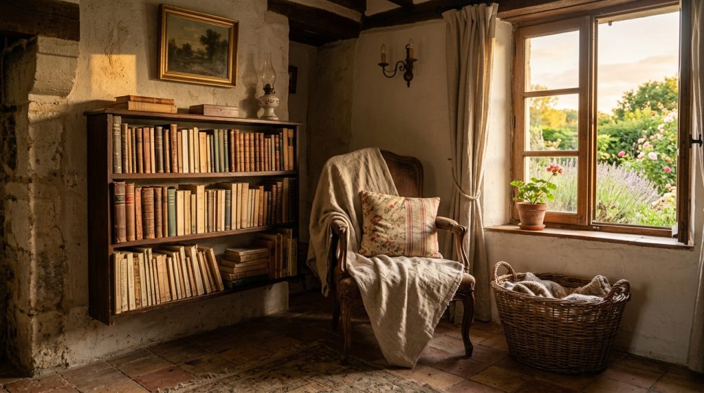 Historic Home Library Design Cozy Rustic Corner Ideas