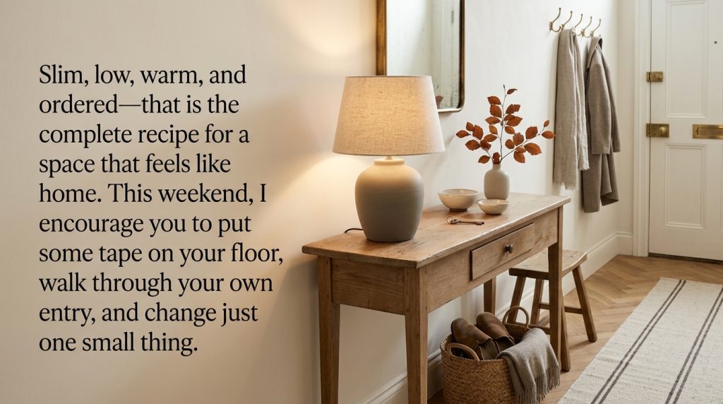 How To Style A Narrow Entryway Console Table Properly